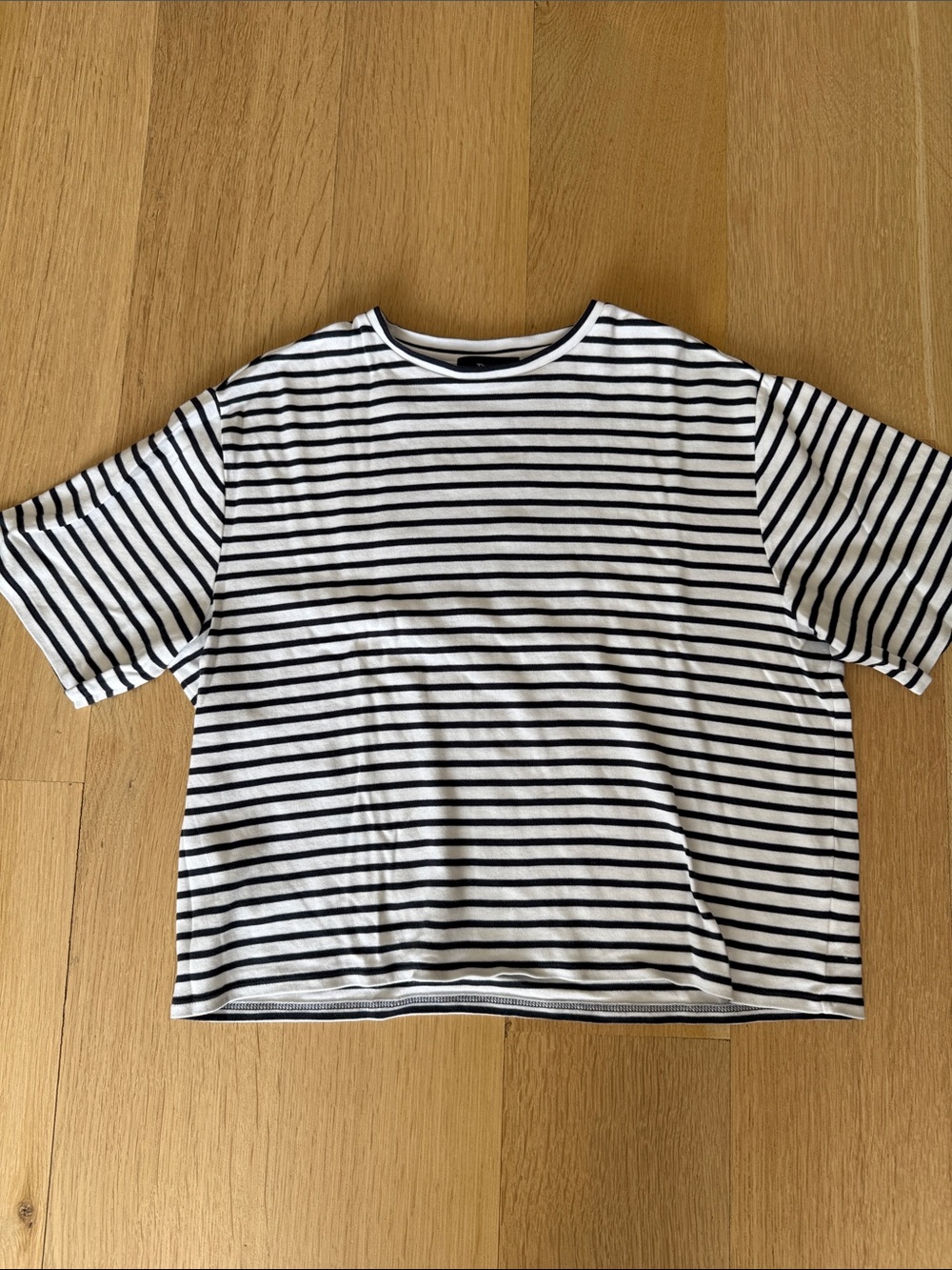 Theory Kids Black & White Striped Short Sleeve Tee